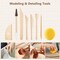 8PCS Stained Wooden Pottery Sculpting Tools, Wood Clay Cleaning Tool Set